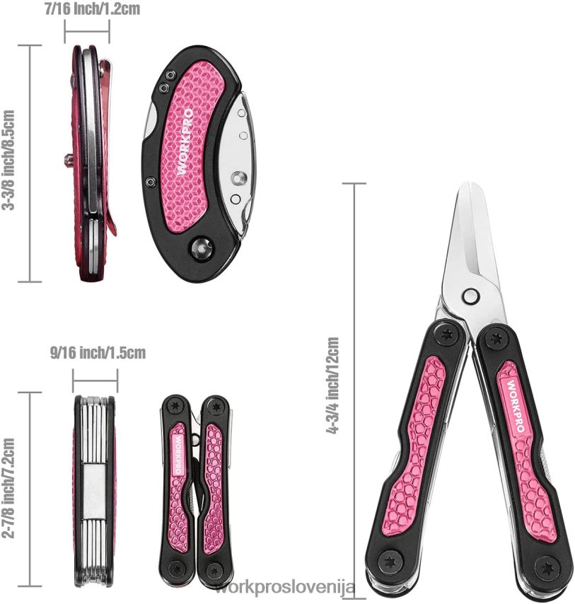 WORKPRO večnamenski nož in set orodij 4V0B8444 orodje roza