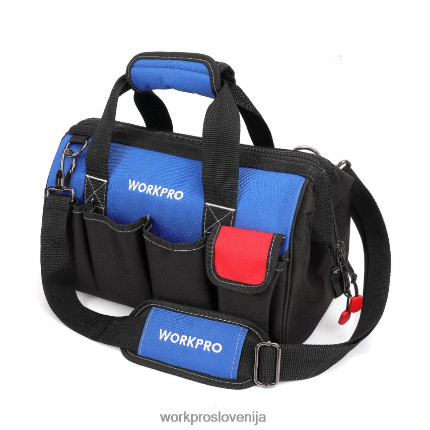WORKPRO 14-palčna torba za orodje, organizator orodja z več žepi in nastavljivim ramenskim pasom 4V0B8431 shranjevanje uporaben