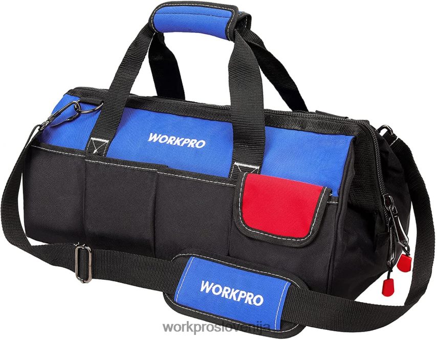 WORKPRO 18-palčna torba za orodje s širokim vratom in z nastavljivim naramnim pasom 4V0B8427 shranjevanje uporaben