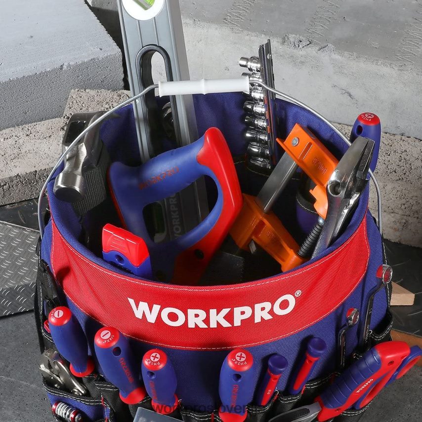 WORKPRO vedro organizator orodja z 51 žepi (orodje ni vključeno) 4V0B8420 shranjevanje koristno