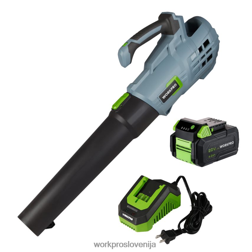 WORKPRO 20 V akumulatorski puhalnik listja s 5 nastavljivimi hitrostmi 4,0 ah baterija večje kapacitete in hitri polnilnik sta priložena 4V0B84292 orodje koristno