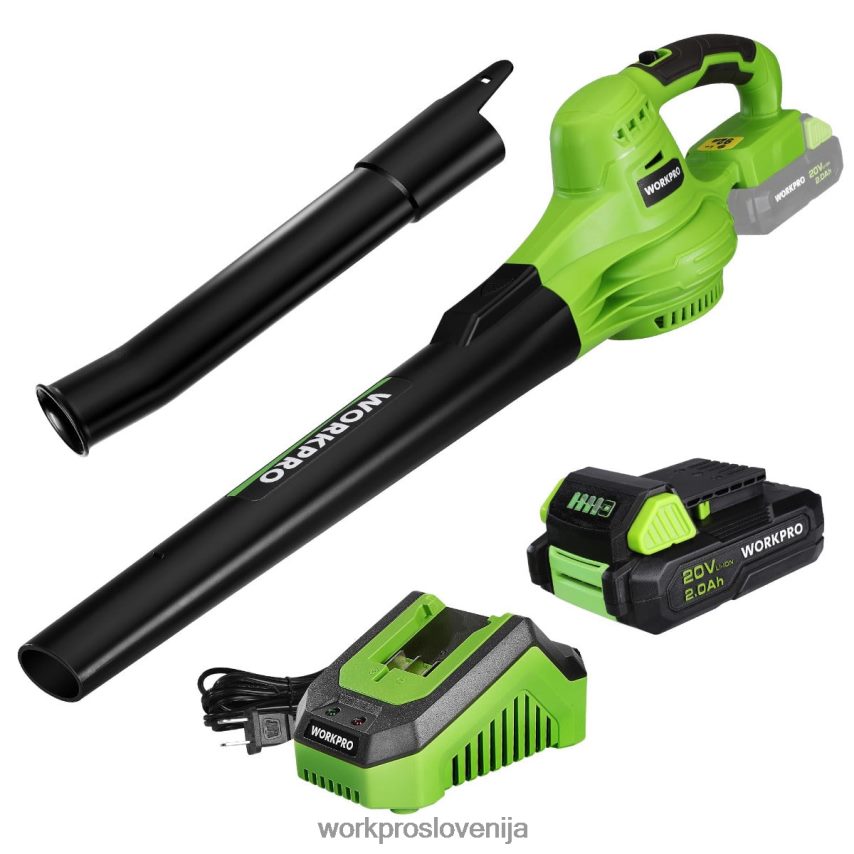 WORKPRO 20 V lahek mini akumulatorski puhalnik listja z baterijo in polnilnikom, 2-stopenjski nadzor 4V0B84303 orodje morden