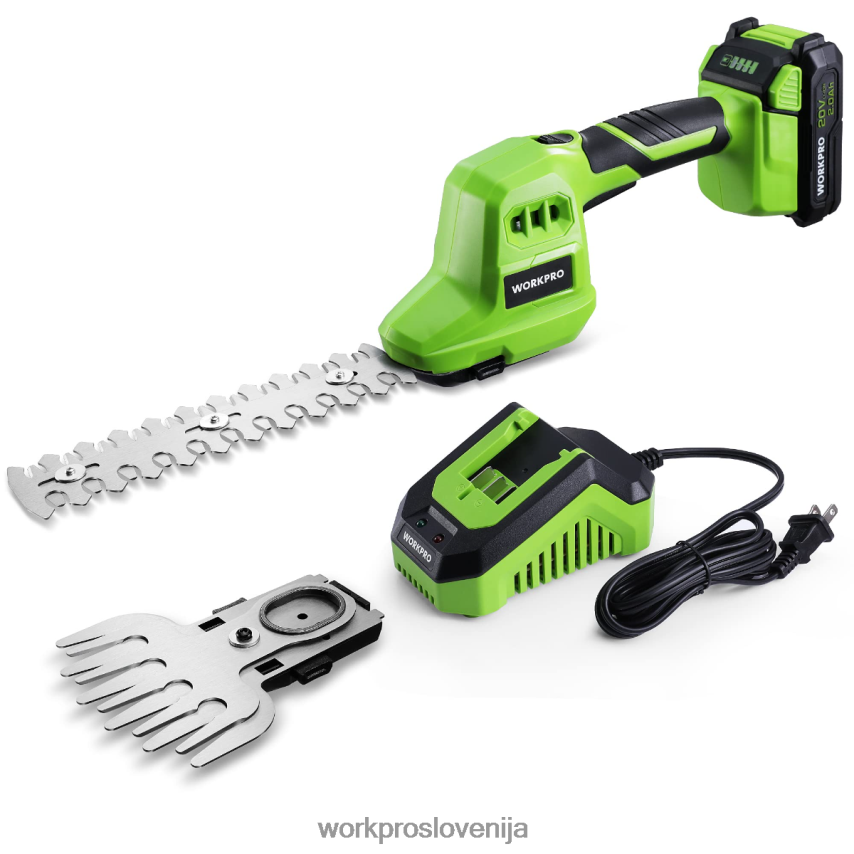 WORKPRO 2 v 1 20 V električne akumulatorske škarje za živo mejo in ročne škarje za grmičevje, z 2,0 ah polnilno litij-ionsko baterijo in 1 uro hitrim polnilnikom 4V0B84302 orodje uporaben