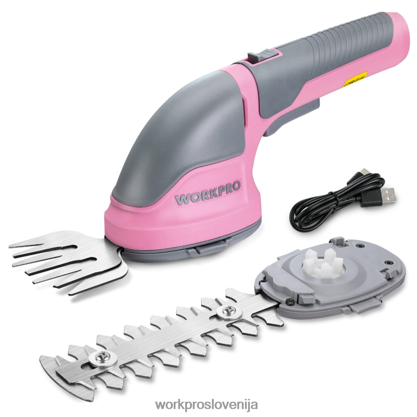 WORKPRO 2 v 1 ročne 3,6 V električne brezžične škarje za grmičevje škarje za živo mejo/rezalnik trave 4V0B84268 orodje roza/zelena/bela