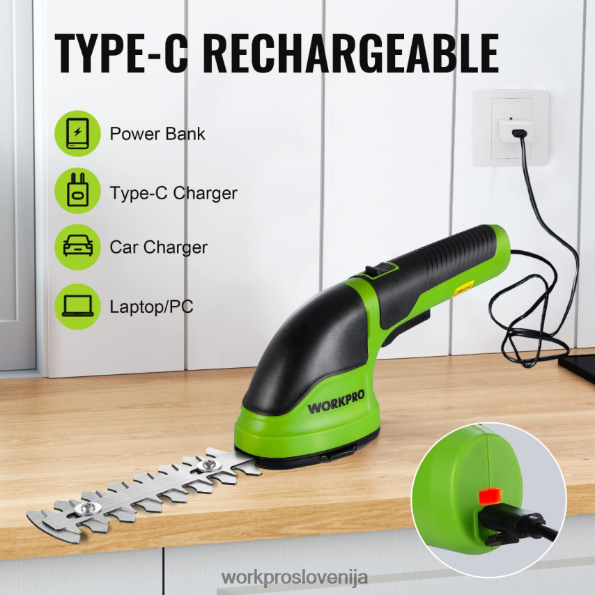WORKPRO 2 v 1 ročne 3,6 V električne brezžične škarje za grmičevje škarje za živo mejo/rezalnik trave 4V0B84268 orodje roza/zelena/bela