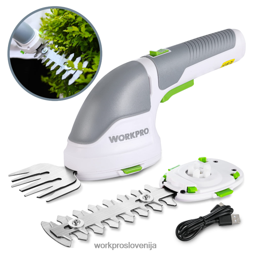 WORKPRO 2 v 1 ročne 3,6 V električne brezžične škarje za grmičevje škarje za živo mejo/rezalnik trave 4V0B84268 orodje roza/zelena/bela