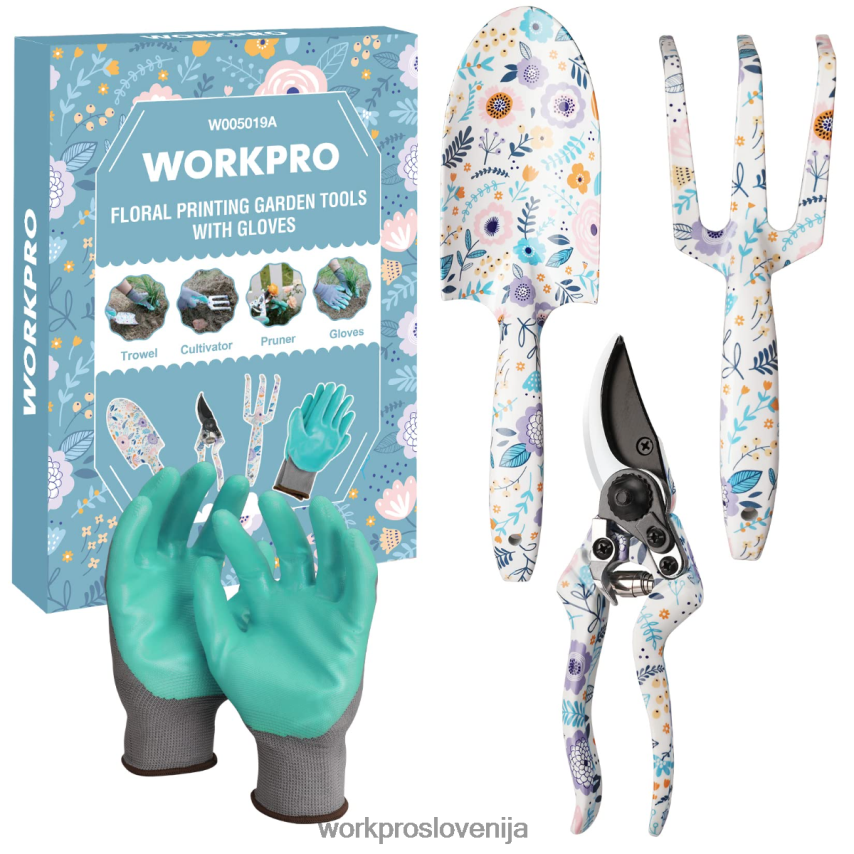 WORKPRO 4-delni aluminijasti set vrtnega orodja 4V0B84285 orodje bela/roza