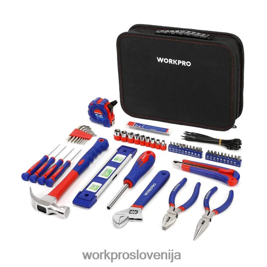 WORKPRO 100-delni komplet ročnega gospodinjskega orodja s kuhinjskimi predali in torbico za enostavno prenašanje 4V0B84304 orodje koristno