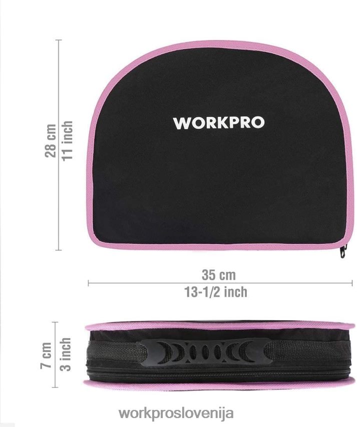 WORKPRO 103-delni komplet orodij z okroglo torbico, ki jo je enostavno prenašati, kot nalašč za vzdrževanje doma naredi sam 4V0B84248 orodje roza