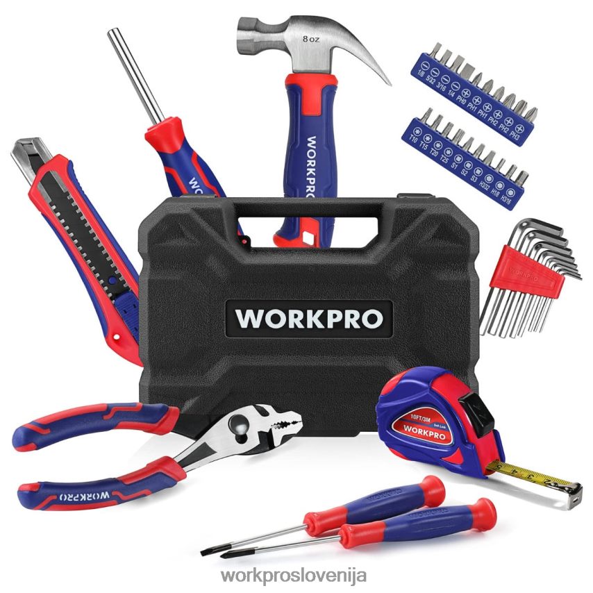WORKPRO 35-delni set gospodinjskih orodij s škatlo za orodje za shranjevanje 4V0B84246 orodje roza/modra