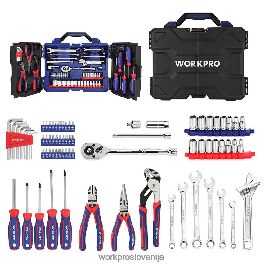 WORKPRO 87-delni komplet mehaničnega orodja, komplet ročnega orodja s škatlo za shranjevanje orodja 4V0B84305 orodje morden