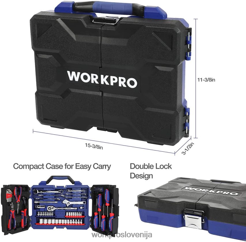 WORKPRO 87-delni komplet mehaničnega orodja, komplet ročnega orodja s škatlo za shranjevanje orodja 4V0B84305 orodje morden