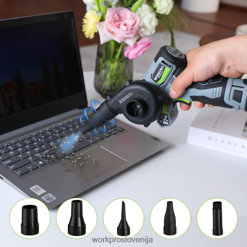 WORKPRO akumulatorski tračni brusilnik za podrobnosti, mini verižna žaga, električni puhalnik, kombinirani komplet električnega orodja 3 v 1 4V0B84296 orodje morden